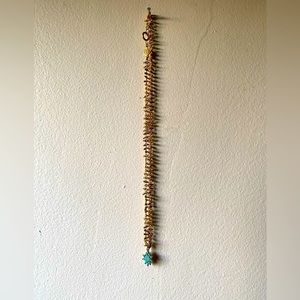 Gold and blue stone necklace 17 inch